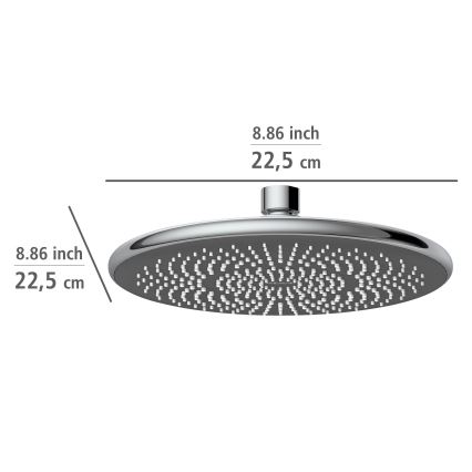 WENKO 24926100 - Suihkupää vedensäästöjärjestelmällä 22,5x22,5 cm kiiltävä kromi/harmaa
