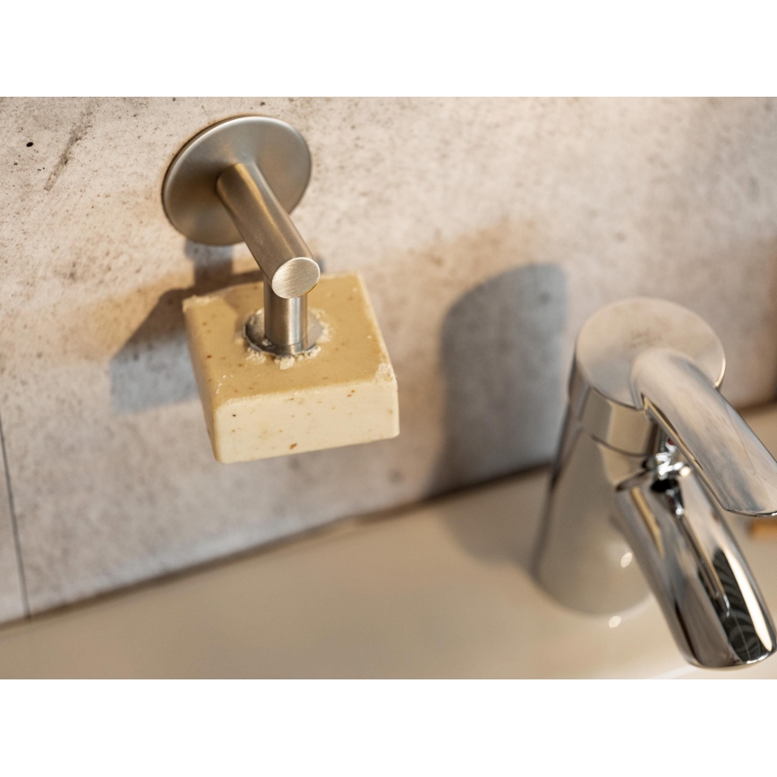 WENKO 24971100-Saippuateline TURBO-LOC 4,5x7 cm hopeanvärinen