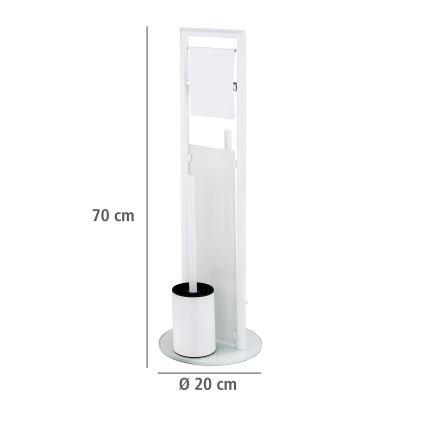 WENKO 24983800 - WC-setti RAVINA 20x70 cm ruostumaton teräs/valkoinen