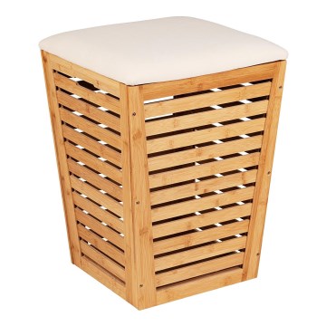 WENKO 25143100 - Pyykkikori BAMBUSA 40x56 cm, ruskea