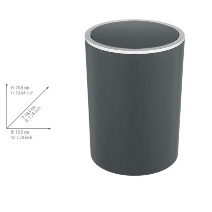 WENKO 25146100 - Kori INCA 18,5x25,5 cm antrasiitti/kiillotettu kromi