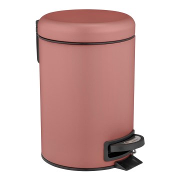 WENKO 25155100 - Roskakori LEMAN 17x25 cm vaaleanpunainen/musta