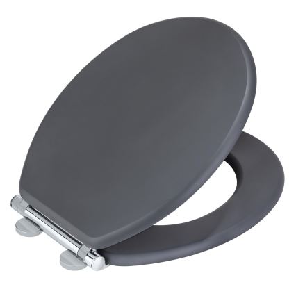 WENKO 25218100-WC WC-istuin MORRA 35x42 cm antrasiitti/hopea