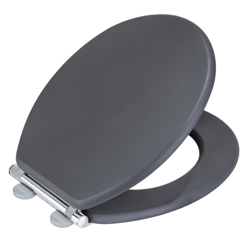 WENKO 25218100-WC WC-istuin MORRA 35x42 cm antrasiitti/hopea