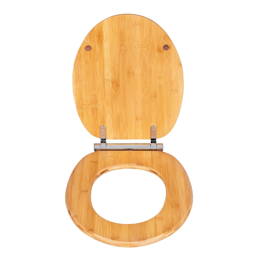 WENKO 25224100 - WC-istuin BAMBOUSA 34,5x40,5 cm ruskea/hopea