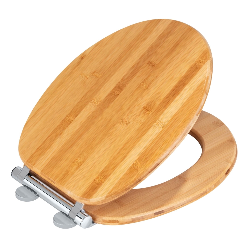WENKO 25224100 - WC-istuin BAMBOUSA 34,5x40,5 cm ruskea/hopea