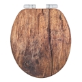 WENKO 25226100-WC WC-istuin RUSTIC 35,5x42,5 cm ruskea/hopea