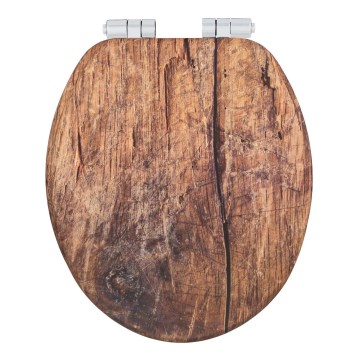 WENKO 25226100-WC WC-istuin RUSTIC 35,5x42,5 cm ruskea/hopea