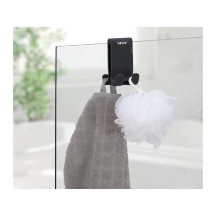 WENKO 25229100-koukku VERNA DUO 5x9,5 cm musta