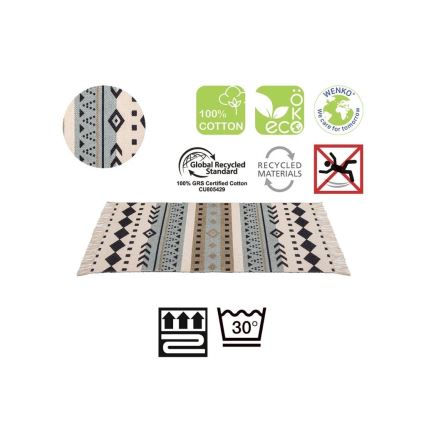 WENKO 25277100-Matto kierrätetystä puuvillasta 80x50 cm, monivärinen