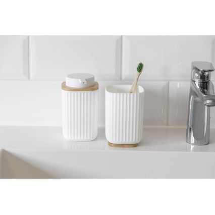 WENKO 25294100 - Saippuapumppu ROTELLO 8,9x12,7 cm valkoinen/ruskea