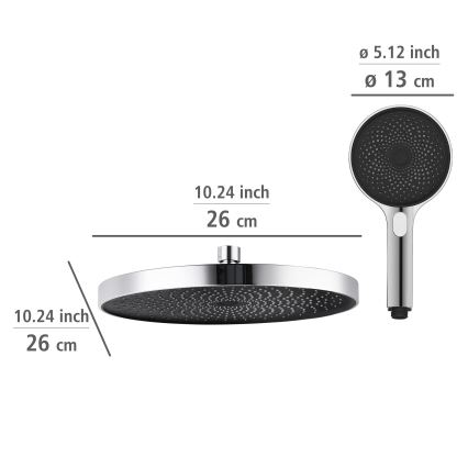 WENKO 25312100 - Suihkupylväs SOFTWATER 12x120 cm kiiltävä kromi