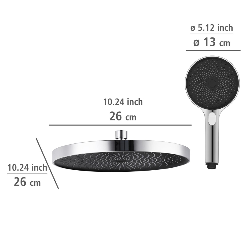 WENKO 25312100 - Suihkupylväs SOFTWATER 12x120 cm kiiltävä kromi