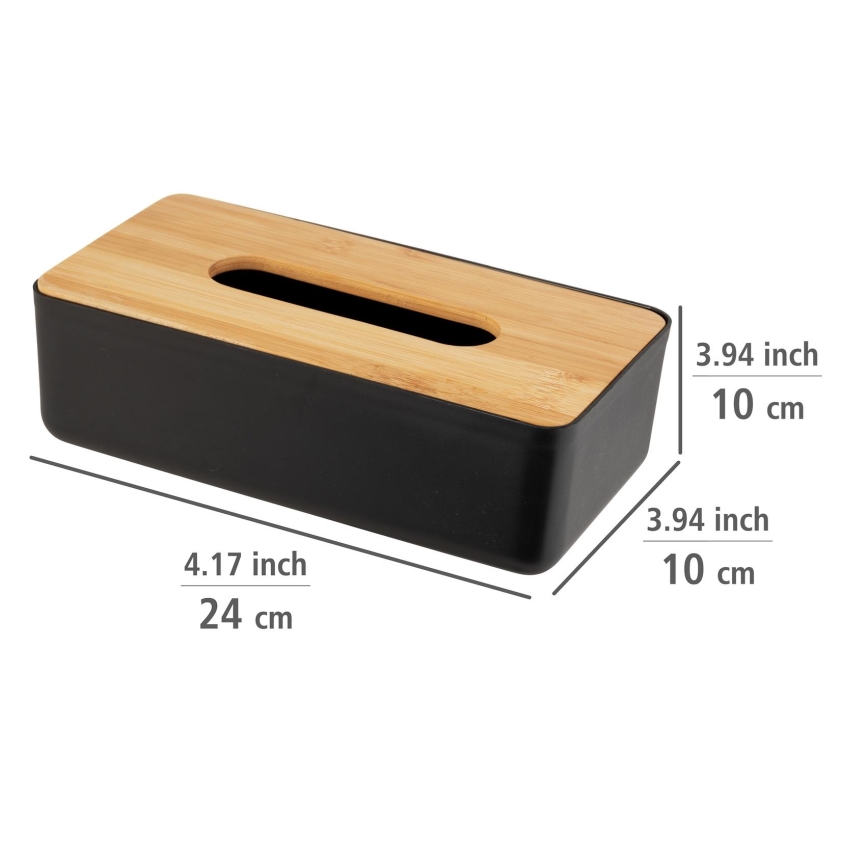 WENKO 25319100 - ROTELLO kosmetiikkalaatikko 24x12,7 cm musta/ruskea