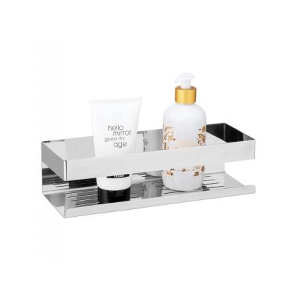 WENKO 25413100-Hylly TURBO-LOC GENOVA SHINE 30x10,5 cm hopeanvärinen