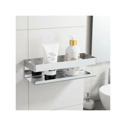 WENKO 25413100-Hylly TURBO-LOC GENOVA SHINE 30x10,5 cm hopeanvärinen