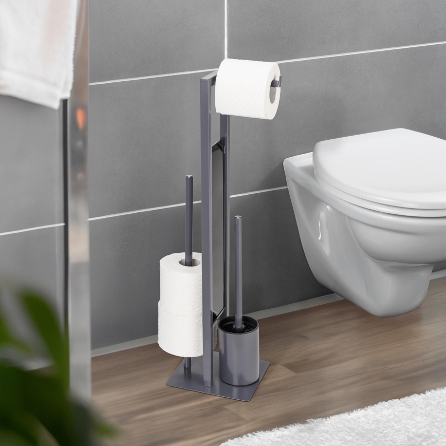 WENKO 25552100 - WC-harja RIVALTA 18x70 cm harmaa/musta