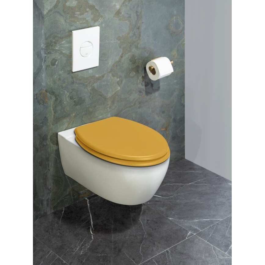 WENKO 25792100 - WC-istuin PRIMA 37x41 cm keltainen/hopea
