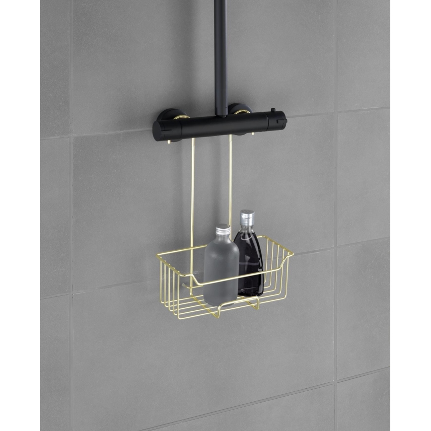 WENKO 25937100 - Suihkukori MILO 25x36 cm ruostumaton teräs/kultainen/kirkas