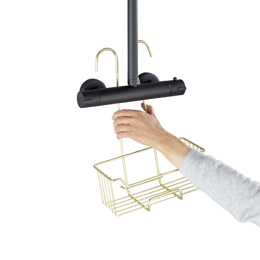 WENKO 25937100 - Suihkukori MILO 25x36 cm ruostumaton teräs/kultainen/kirkas