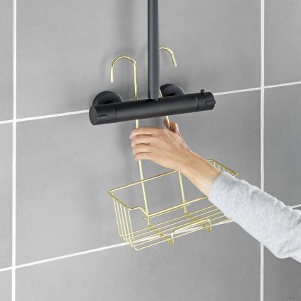 WENKO 25937100 - Suihkukori MILO 25x36 cm ruostumaton teräs/kultainen/kirkas