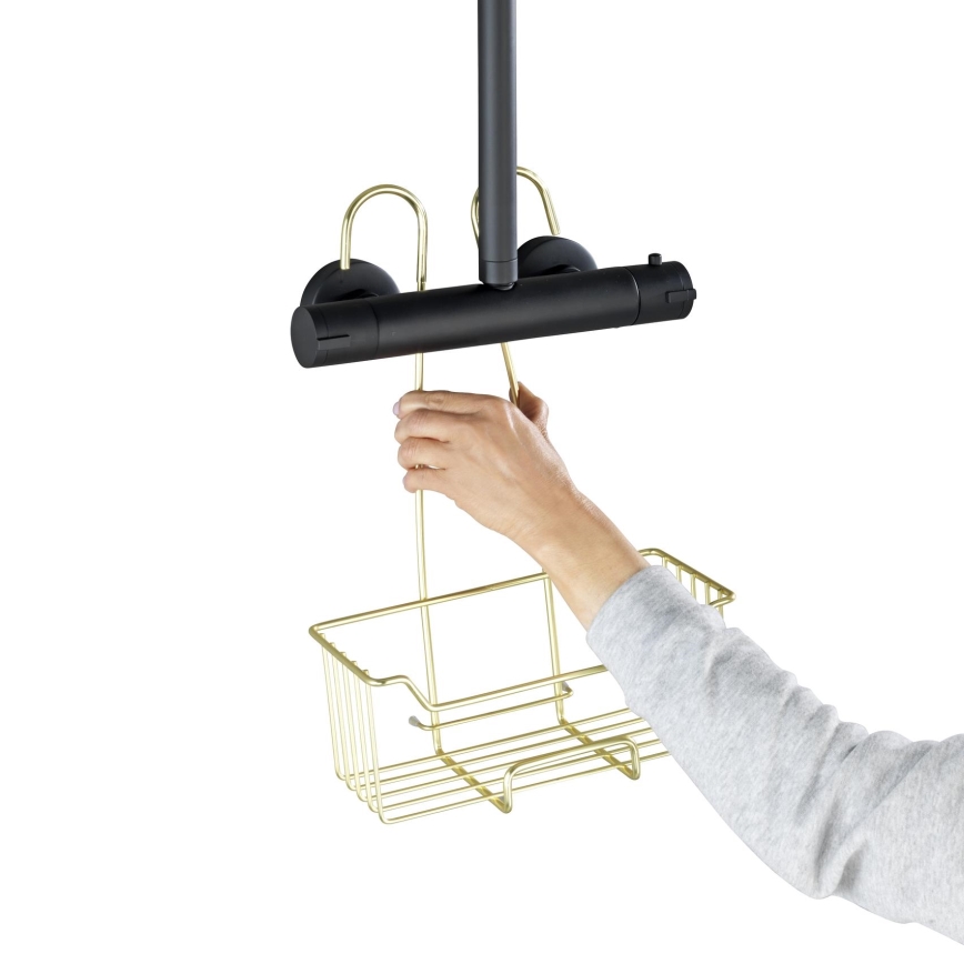 WENKO 25937100 - Suihkukori MILO 25x36 cm ruostumaton teräs/kultainen/kirkas