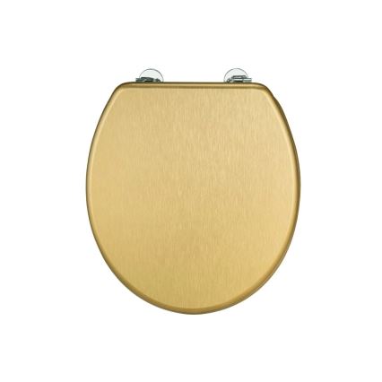 WENKO 26010100 - WC-istuimen kansi ALDENO 37x41 cm kultainen/hopeinen