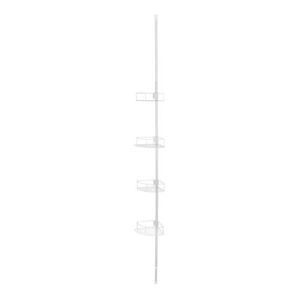 WENKO 26015100 - Kulmahylly DOLCEDO 31 x 230 cm ruostumaton teräs/valkoinen