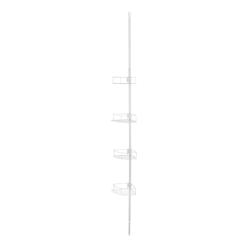 WENKO 26015100 - Kulmahylly DOLCEDO 31 x 230 cm ruostumaton teräs/valkoinen