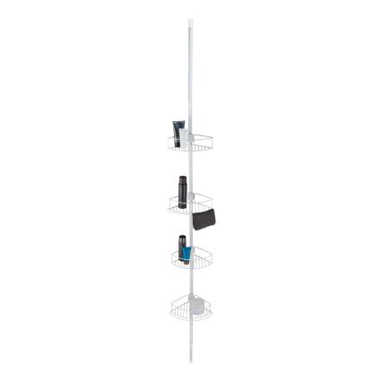 WENKO 26015100 - Kulmahylly DOLCEDO 31 x 230 cm ruostumaton teräs/valkoinen