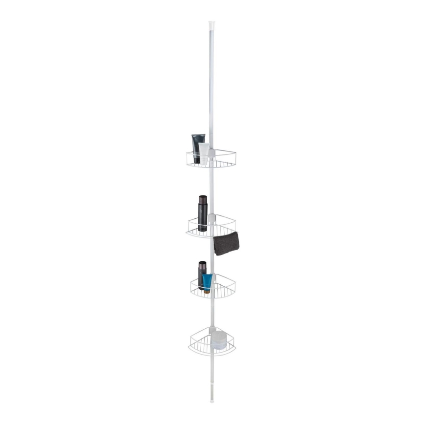 WENKO 26015100 - Kulmahylly DOLCEDO 31 x 230 cm ruostumaton teräs/valkoinen