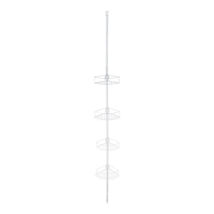 WENKO 26015100 - Kulmahylly DOLCEDO 31 x 230 cm ruostumaton teräs/valkoinen