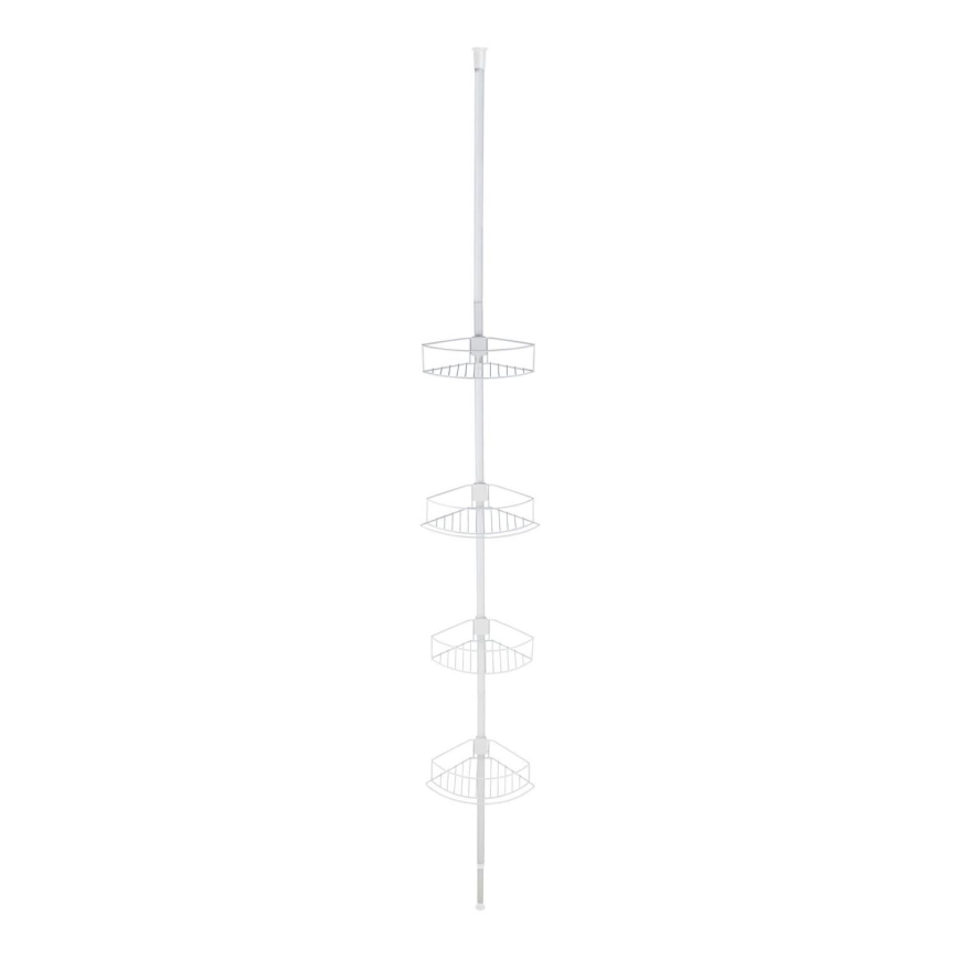 WENKO 26015100 - Kulmahylly DOLCEDO 31 x 230 cm ruostumaton teräs/valkoinen