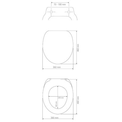 WENKO 26030100 - WC-istuin GALATI 46x36 cm antrasiitti
