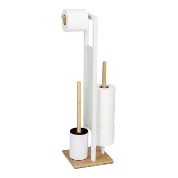 WENKO 26214100 - WC-setti RIVALTA 18x70 cm ruskea/valkoinen