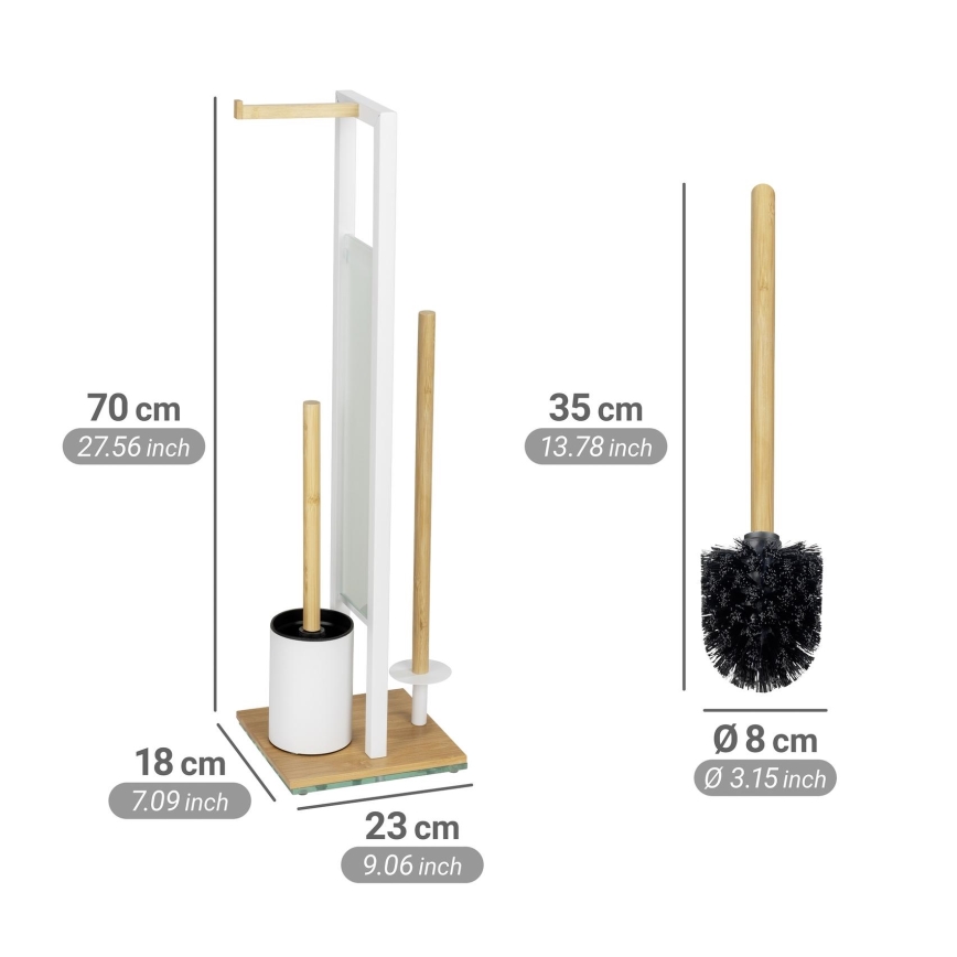 WENKO 26214100 - WC-setti RIVALTA 18x70 cm ruskea/valkoinen