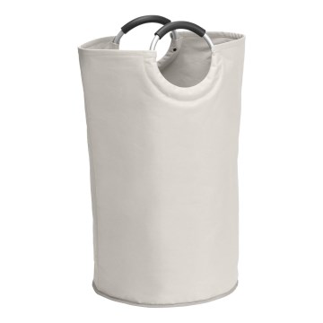 WENKO 3440001100 - Pyykkikori STONE 38x72 cm beige/hopea/musta