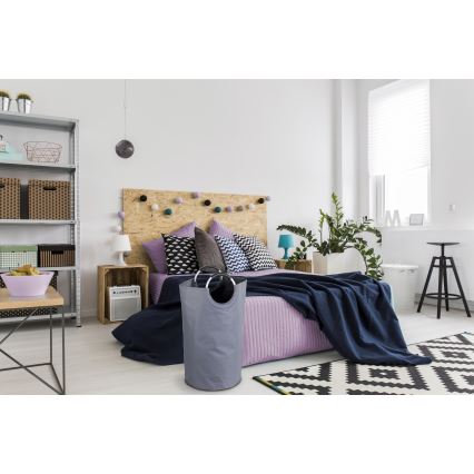 WENKO 3440803100 - Pyykkikori JUMBO 38x72 cm antrasiitti/hopea/musta