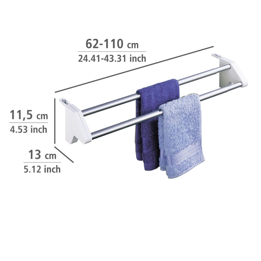 WENKO 3702100 - Kuivausteline 13x11,5 cm hopea/valkoinen