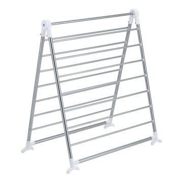 WENKO 3772020100 - Kuivausteline PROFI 65 x 150 cm ruostumaton teräs/hopea/valkoinen
