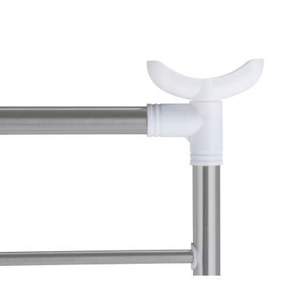 WENKO 3772020100 - Kuivausteline PROFI 65 x 150 cm ruostumaton teräs/hopea/valkoinen