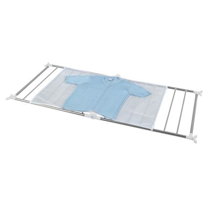 WENKO 3772020100 - Kuivausteline PROFI 65 x 150 cm ruostumaton teräs/hopea/valkoinen