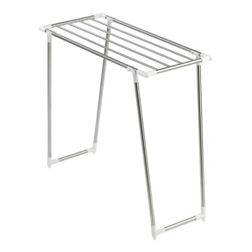 WENKO 3774020100 - Pyykinkuivausteline PROFI SINGLE 87x79 cm ruostumaton teräs/hopea/valkoinen