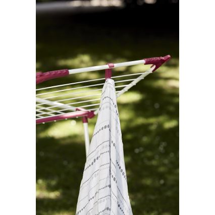 WENKO 3774021100 - Pyykin kuivausteline SUMMER DRY 153x76 cm valkoinen/vaaleanpunainen