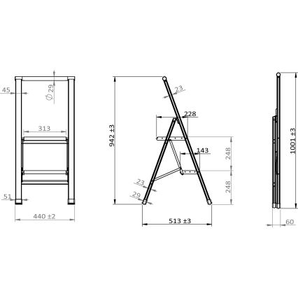 WENKO 50482100 - ALU-DESIGN-tikkaat 44x101 cm musta