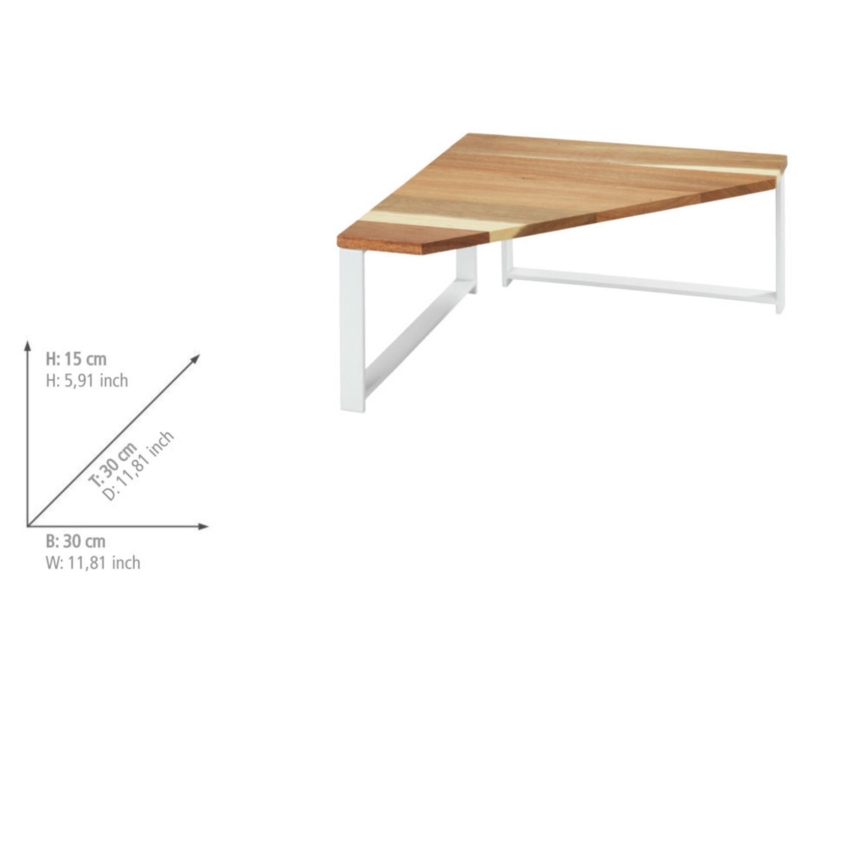 WENKO 53026100 - LOUISA-hylly 30x30 cm valkoinen/ruskea