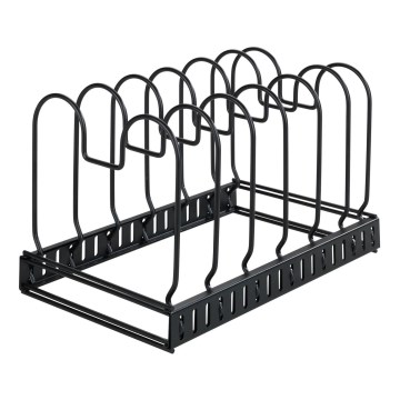 WENKO 53149100 - Kansien ja pannujen säilyteline 18x18 cm, musta