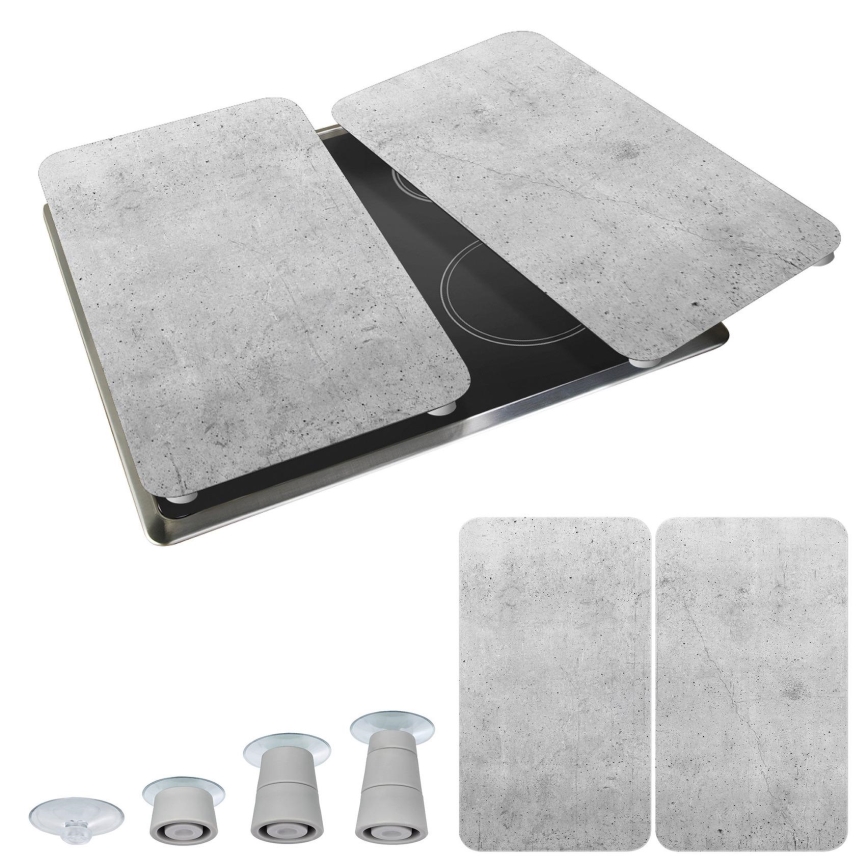 WENKO 53906100 - Liesitason suojakansi 30x52 cm harmaa/läpinäkyvä