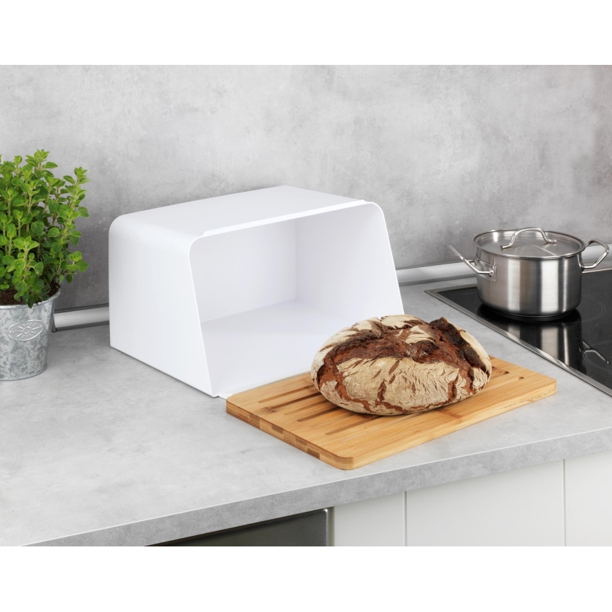 WENKO 54099100 - KUBO-leipälaatikko 35x26,5 cm valkoinen/ruskea