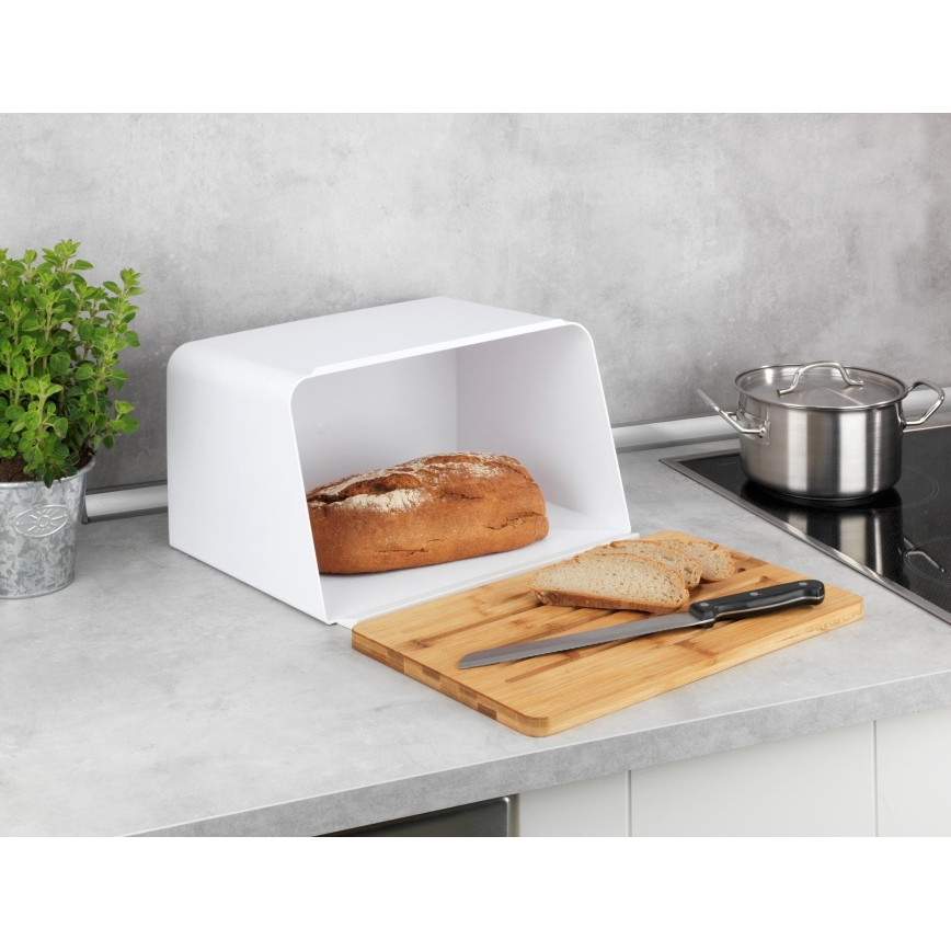 WENKO 54099100 - KUBO-leipälaatikko 35x26,5 cm valkoinen/ruskea
